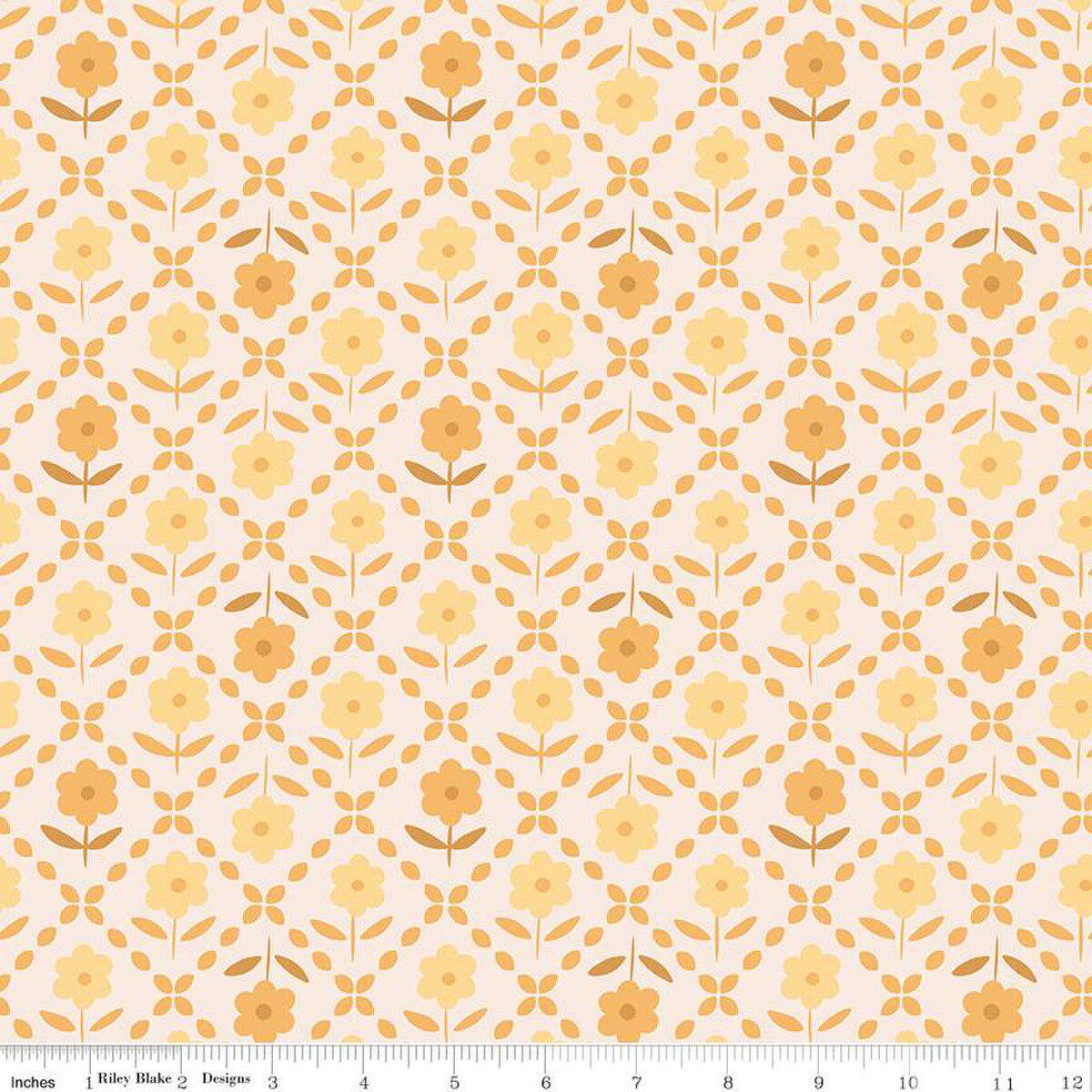 Bee Plaids, Zinnias 107/108 Wide Back Marigold, 3 yard cut