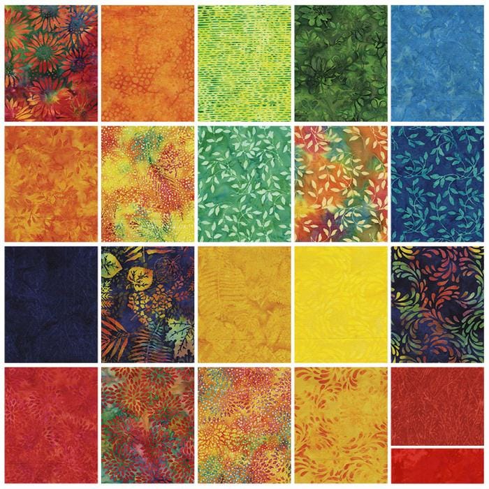 Florida Oranges, 10" Layer Cake 42pc by Island Batik